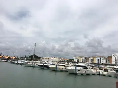 a bunch of boats are docked in a harbor at Apartamento Vilamoura Marina in Vilamoura