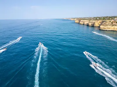 a group of boats in the water at Villa Mauritius by Algarve Vacation in Albufeira