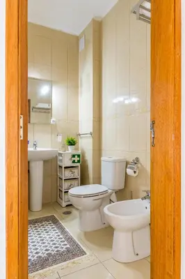 a bathroom with a toilet and a sink at Camilla apartment in Albufeira