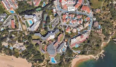 a map of a city with houses and a beach at Praia dos Aveiros T1 - Albufeira INN in Albufeira