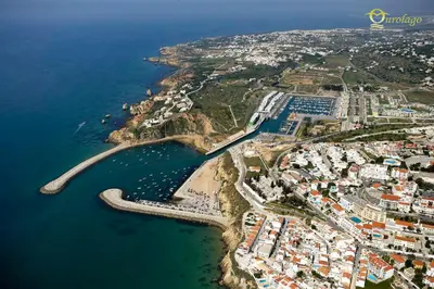 an aerial view of a city next to the water at Algarve 