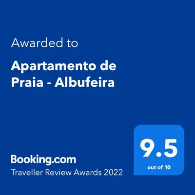 a screenshot of a phone with the text awarded to appliance de praia auditorica at Apartamento de Praia - Albufeira in Albufeira