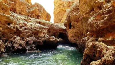 a view of a river through a rocky canyon at Albufeira, Sea and old town view (32) in Albufeira