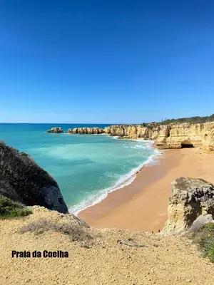 a view of the beach from the cliffs at Vista Mar 2 in Albufeira