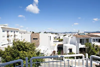 a view of a city with white buildings at Villa Monaco in Faro