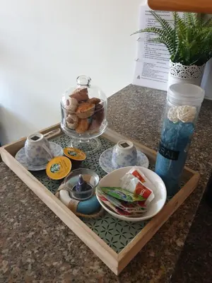a tray with a tray of food on a counter at Vilamoura-Nautic Apartment in Vilamoura