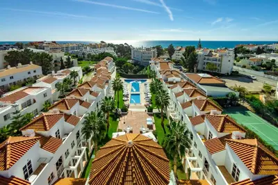 an aerial view of a city with buildings at Club Ouratlantico in Albufeira