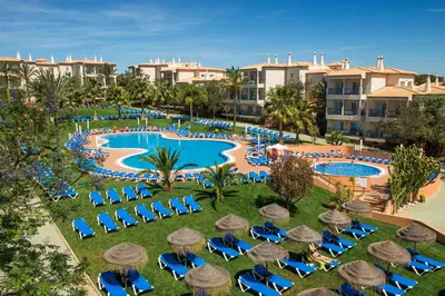 an aerial view of the pool at the resort at 3HB Clube Humbria - All Inclusive in Albufeira