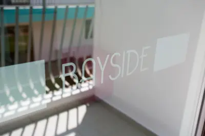 a view of a balcony with the words impossible at Bayside Salgados in Albufeira