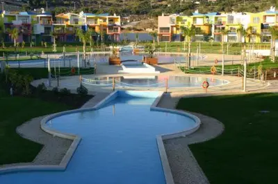 a park with a skate park in a city at Orada Apartamentos Turísticos - Marina de Albufeira in Albufeira