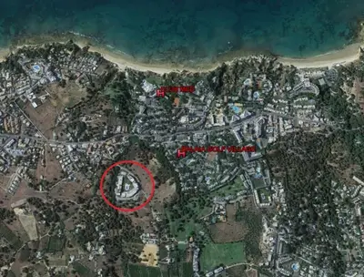 a map of a city next to the ocean at Oasis in Olhos de Agua in Branqueira