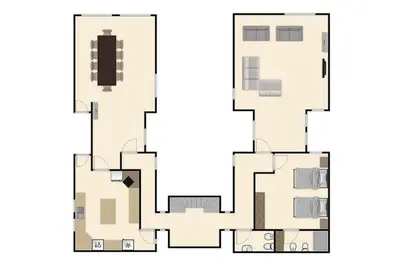 a floor plan of a house at Villa Albuar in Albufeira