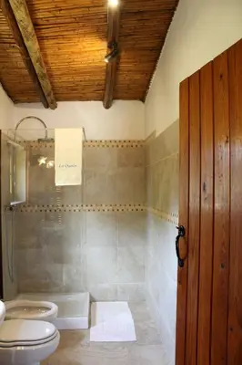 a bathroom with a shower and a toilet and a sink at La Quinta casa com piscina privada in Loulé