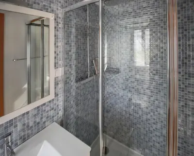 a bathroom with a shower and a sink at Comfortable studio in Albufeira - 20 m² - Pleasant balcony in Albufeira