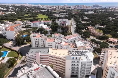an aerial view of a city with buildings at Moura Suites III - Relaxing view - Vilamoura HD Properties in Vilamoura