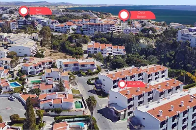 an aerial view of a city with buildings at #006 Foxy D by Home Holidays in Albufeira