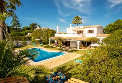 an aerial view of a villa with a swimming pool at Villa Atlas by Algarve Vacation in Albufeira