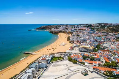 an aerial view of a beach and the ocean at Praia Mar by OCvillas in Albufeira