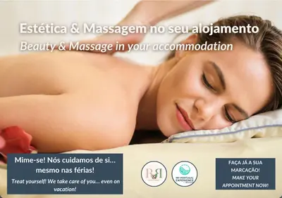 a poster of a woman sleeping on a bed at Nuances do Oceano by OCvillas in Albufeira