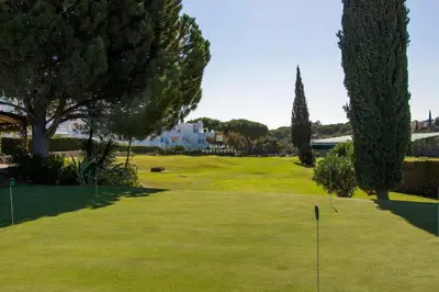 a golf course with a tree and a green at Blue Apartment Balaia Space - By Dalma Portuguesa in Albufeira