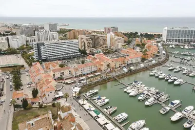an aerial view of a harbor with boats in the water at Marina Pearl - View to Vilamoura Marina in Vilamoura