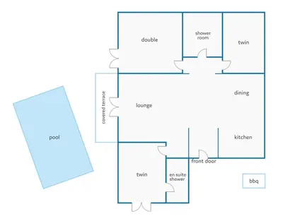 a floor plan of a house at Villa Dela by Villa Plus in Albufeira