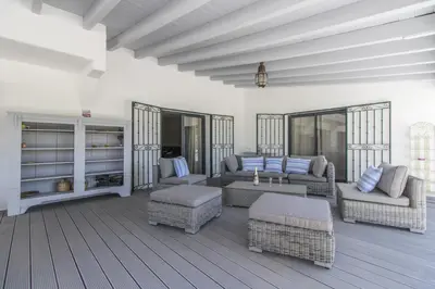 an overhead view of a house with a swimming pool at Villa Isabelle - Loule in Loulé