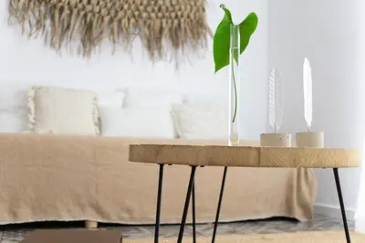 a table with a plant on top of it at Old Charming Faro Apartment in Faro