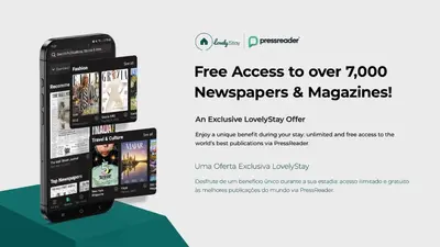 a free access to over new newspapers magazines and a cataloguebookzyzy at LovelyStay - Bela Vista 3BDR Duplex Penthouse with Pool in Albufeira