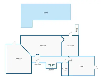 a floor plan of a house at Villa Soni by Villa Plus in Olhos de Água