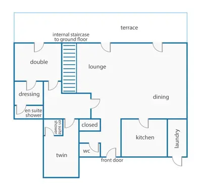 a floor plan of a house at Villa Ribeiro Tomas by Villa Plus in Loulé