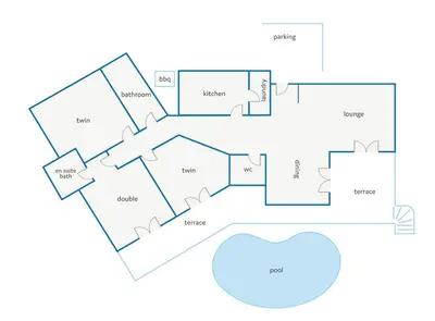 a floor plan of a house at Villa Primavera by Villa Plus in Albufeira
