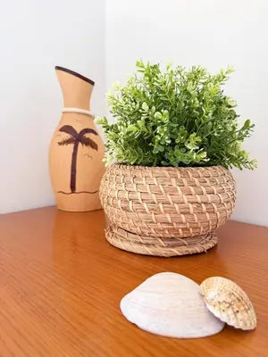 a living room with a wooden cabinet and a dining room at AlbufeiraOrada BlueSky by Be Cherish in Albufeira