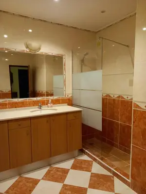 a bathroom with a sink and a shower at Sunset View Apartment - 22 in Albufeira