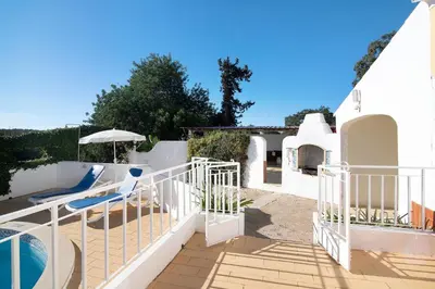 a villa with a swimming pool and a house at Vila Caracol in Guia