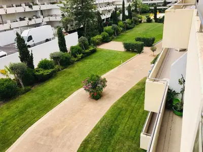 an aerial view of a garden on a building at Marina Vilamoura - Aquamar 217 - By Vilamoura Sun in Quarteira