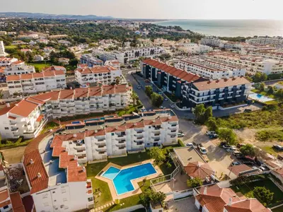 an aerial view of a city with buildings at Santa Eulália 2-Bedroom Apartment - Swimming Pool - Wifi in Albufeira