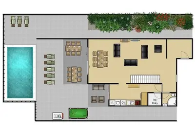 a floor plan of a villa with a pool at Villa Oceano in Patroves