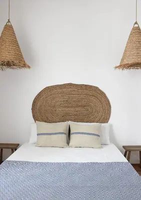 a bedroom with a bed with two pillows at Santa Clara Old Town in Albufeira