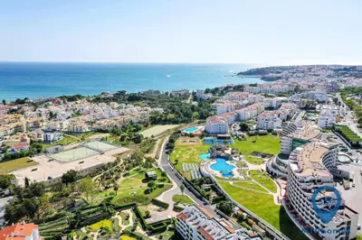 an aerial view of a resort near the ocean at Vale Mangude A by MTPhomes in Albufeira