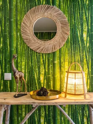 a mirror on a shelf with a giraffe and a basket at Salgados 2-Bedroom Apartment - 900m from the Beach - Wifi in Guia