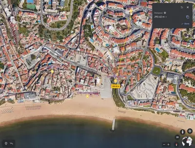 a map of a city next to a beach at Perfect location NEW holiday apartment in Albufeira