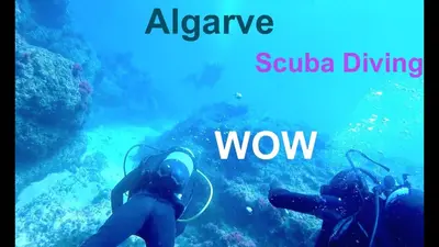 a person is diving in the ocean with the words valve sofa divingww at Perfect location NEW holiday apartment in Albufeira