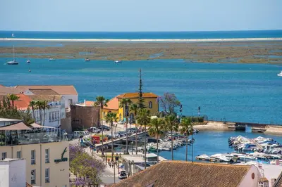 a view of a harbor with boats in the water at Faro Center Stunning View in Faro
