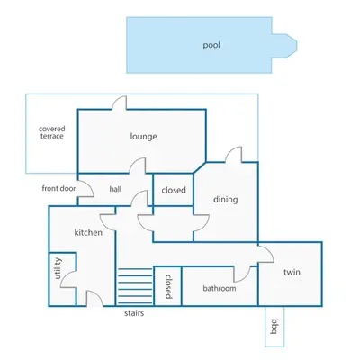a schematic diagram of a house at Villa Boavista by Villa Plus in Boliqueime
