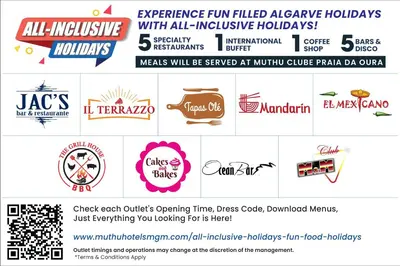 a selection of logos for all inclusive holidays at Monicca Collection Suites and Residences in Albufeira