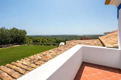 a view of the backyard from the roof of a house at Shantivillas Malhão in Azinhal