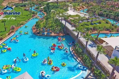 an aerial view of a water park at a resort at Casa Dos Reis - Albufeira, Center in Albufeira