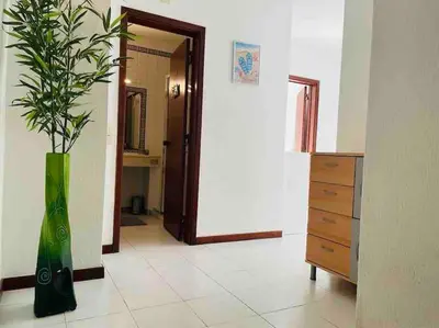 a hallway with a vase with a plant in it at House Т1 Bella Vista in Albufeira