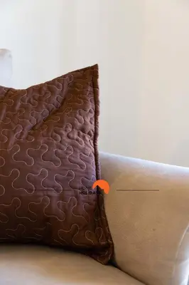 a brown pillow sitting on top of a couch at #146 Summer House A6 by Home Holidays in Ferreiras